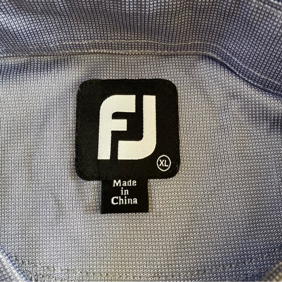 Footjoy Jacquard Golf Polo Shirt Short Sleeve Grey Orange Stripe Men's Sz XL - Picture 6 of 9